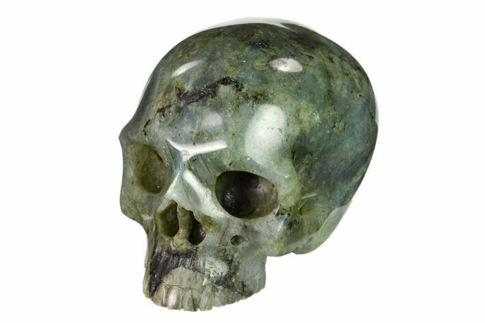 Realistic, Polished Labradorite Skull - Madagascar #151060